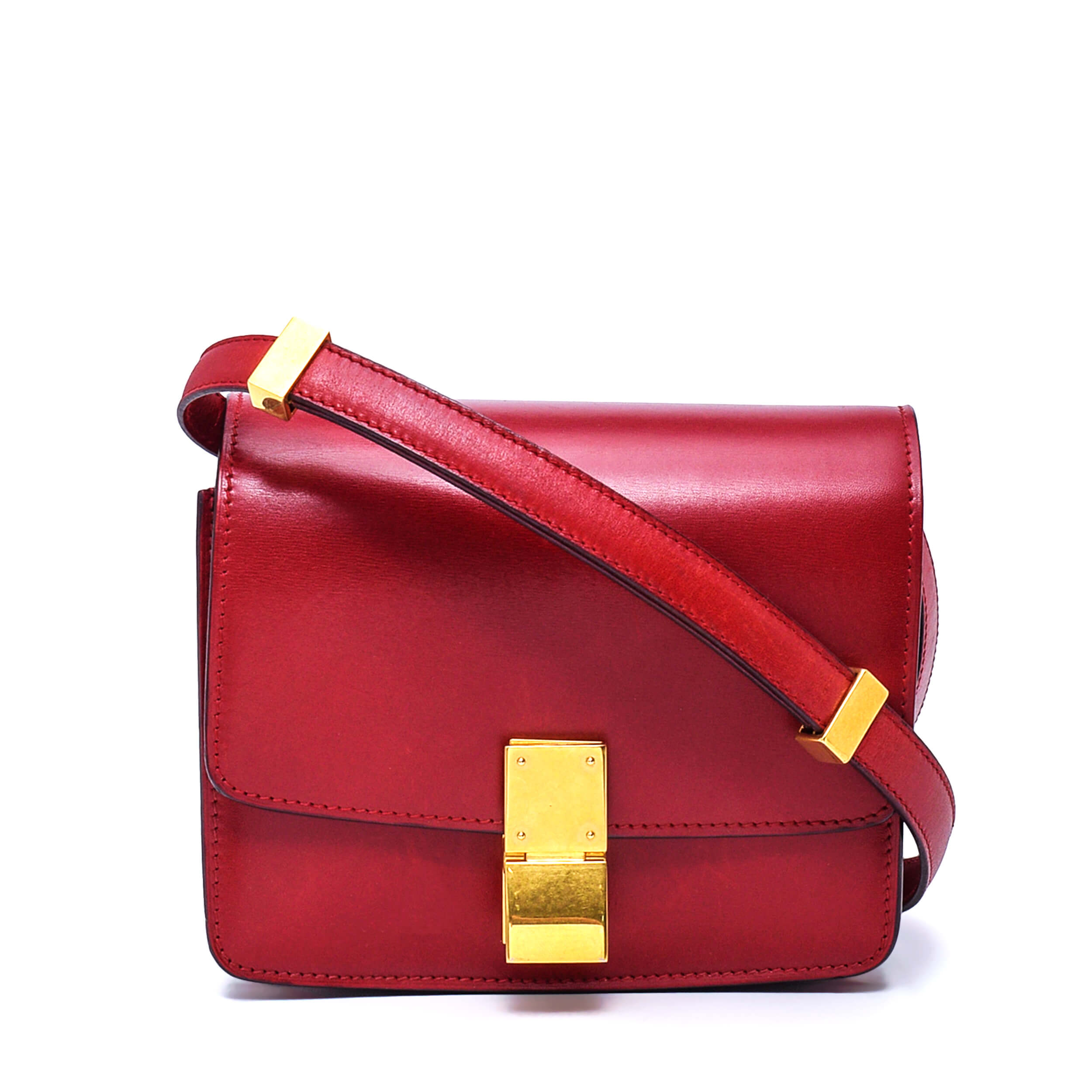 Celine - Red Smooth Leather Mini Classic Box Bag